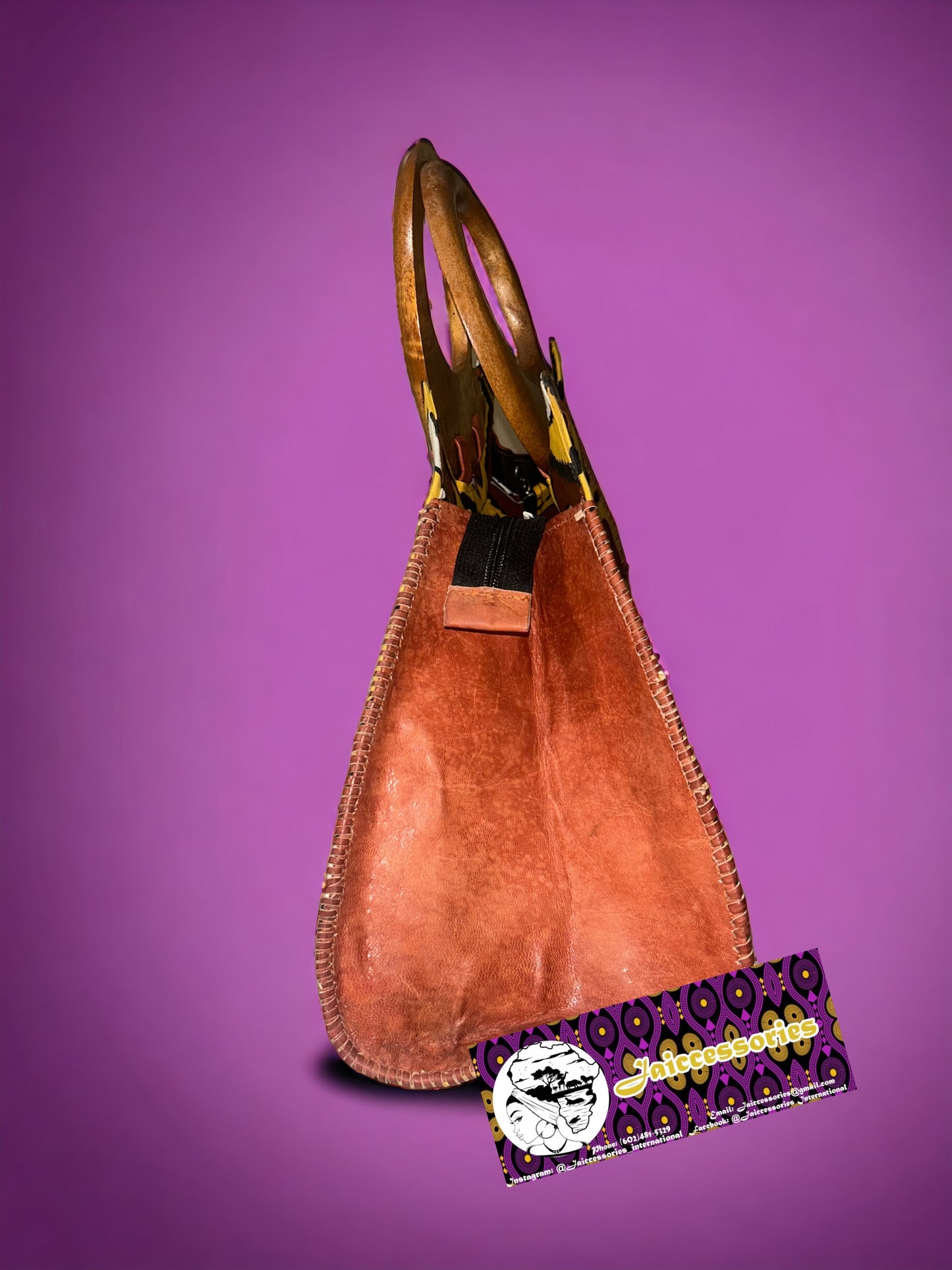 Return Purse - Yellow & Brown Adinkra Symbols