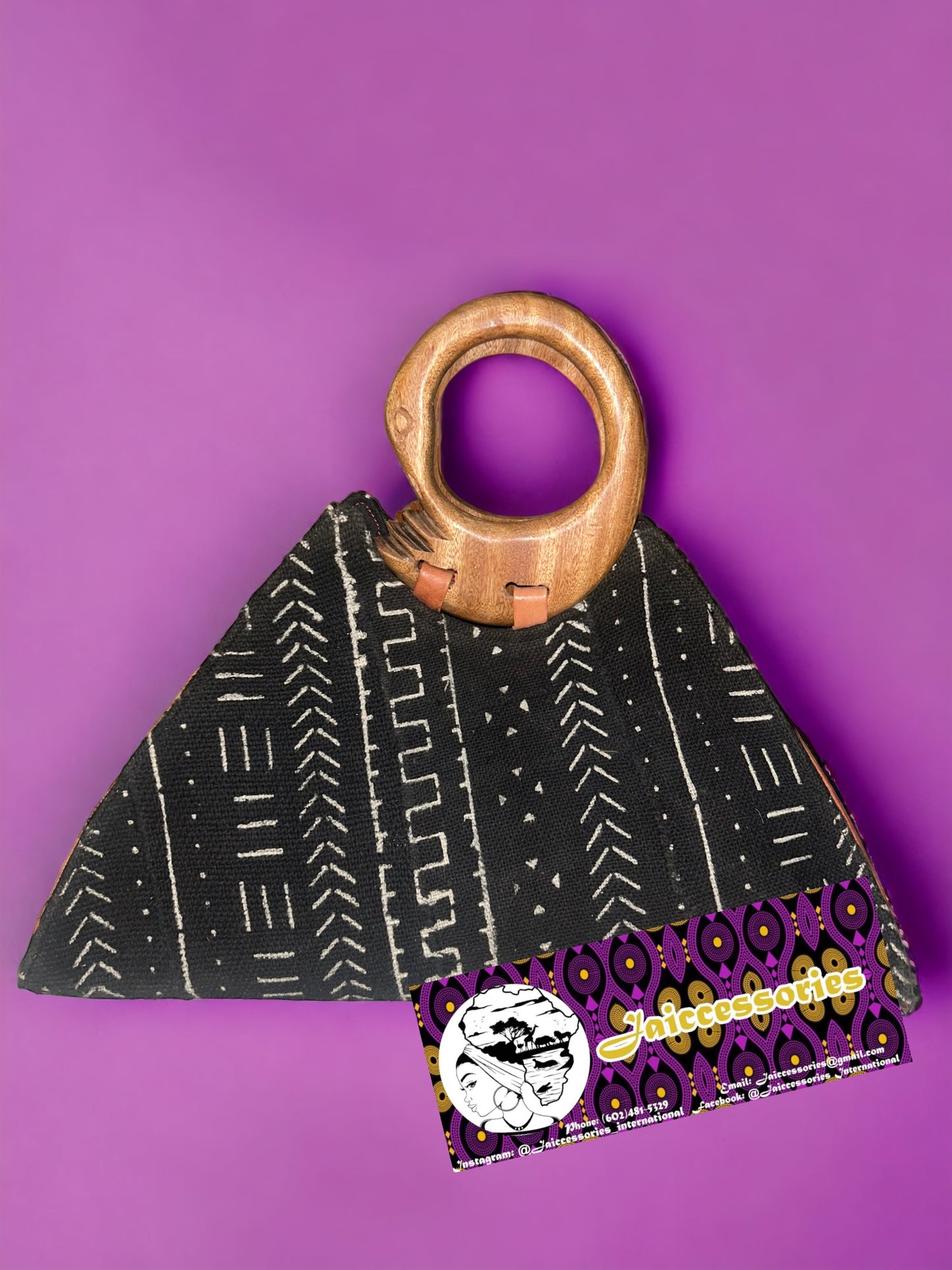 Return Purse - Mud Cloth Black & White