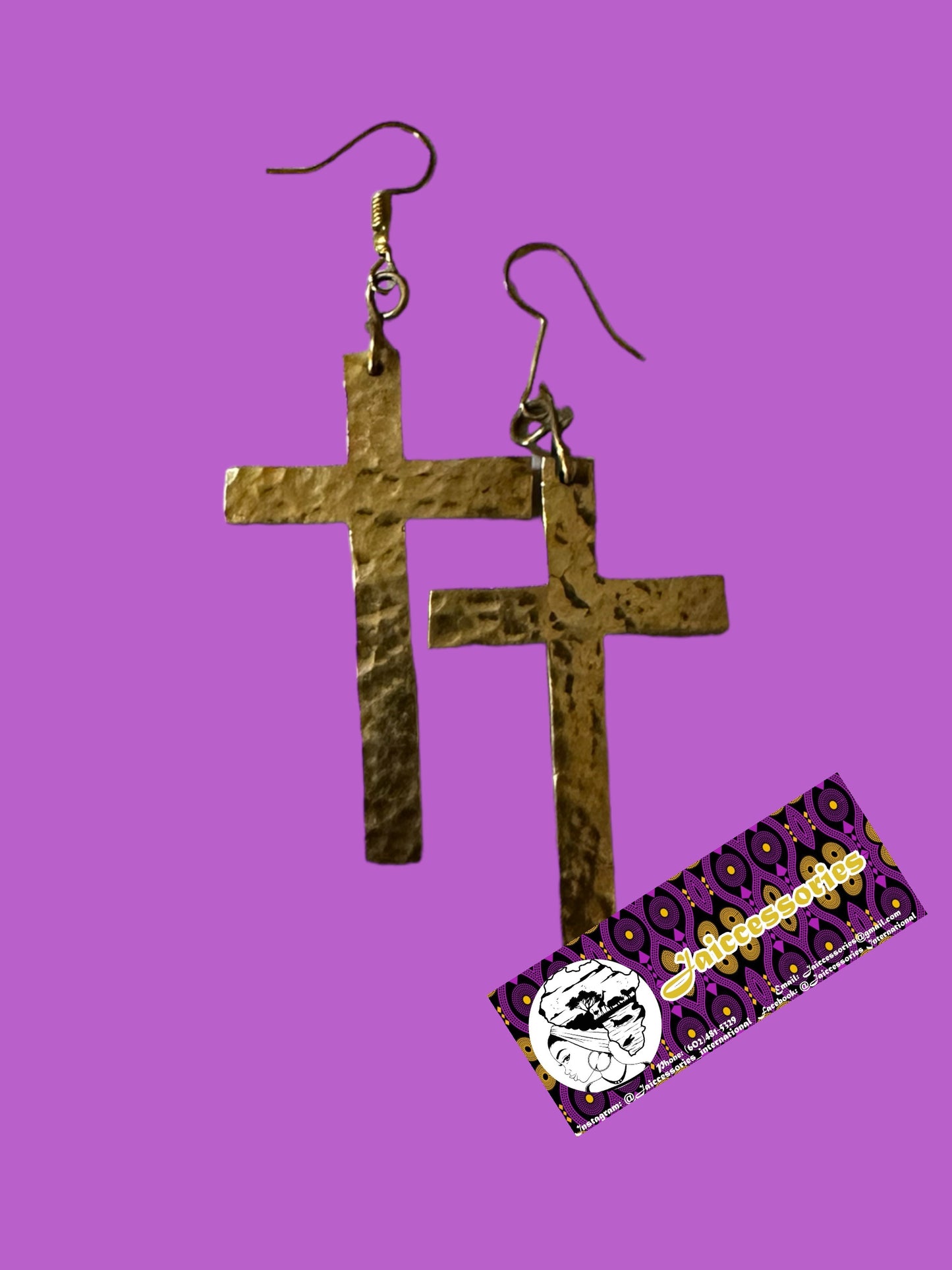 Gold Cross Earrings