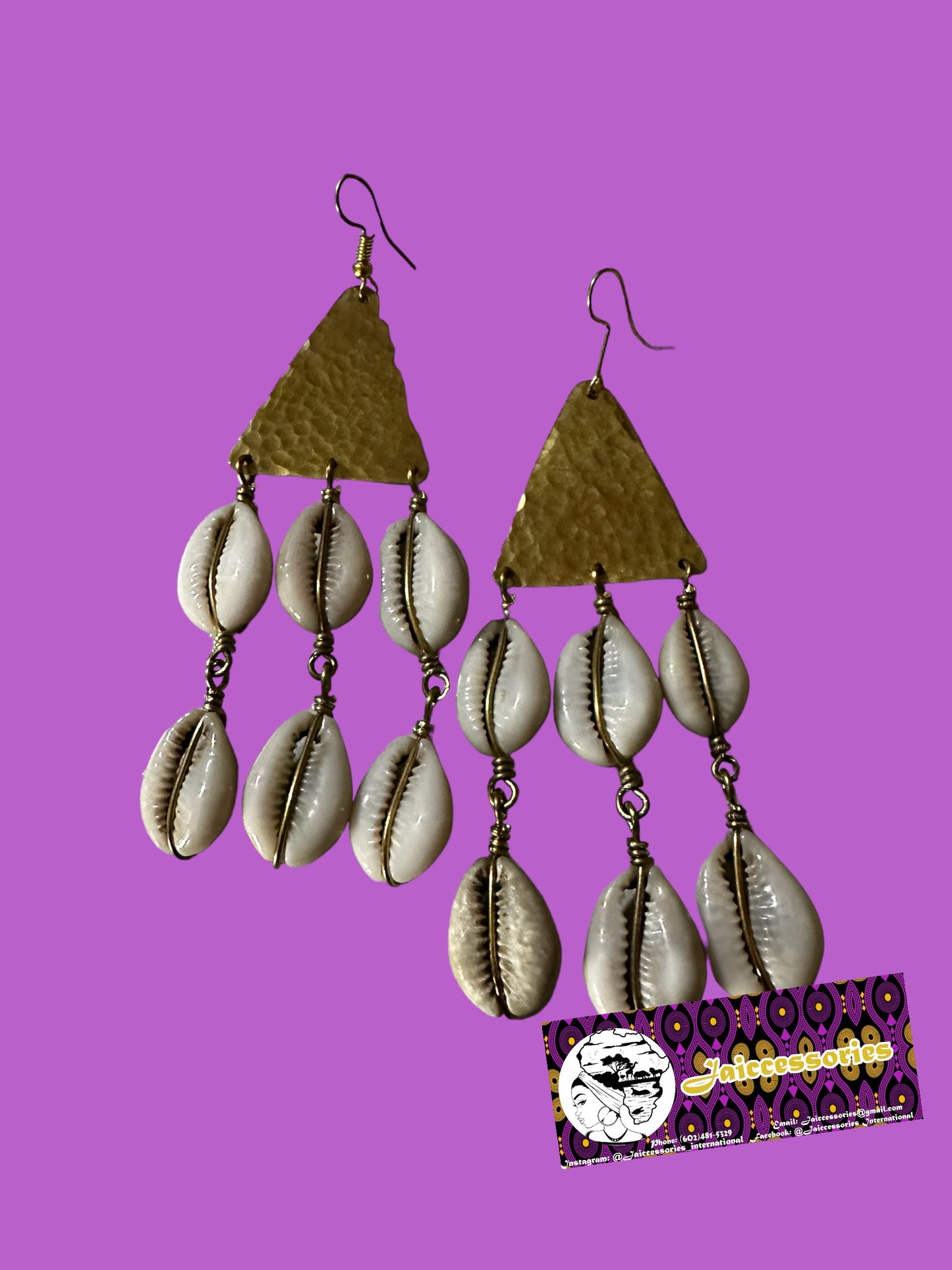 Triangle Cowry Shell Earrings