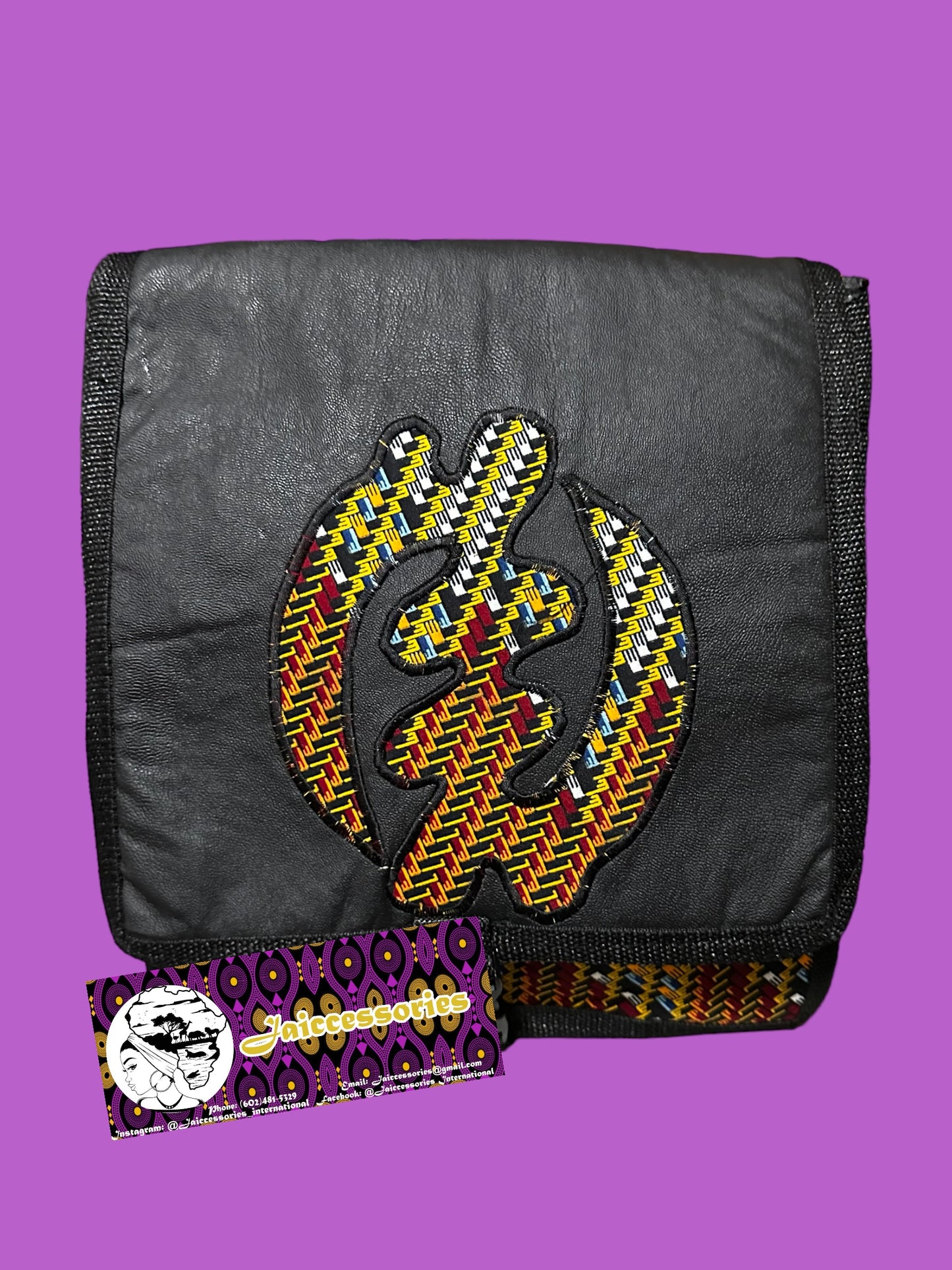 Tetris Patterned Gye Nyame Messenger Bag