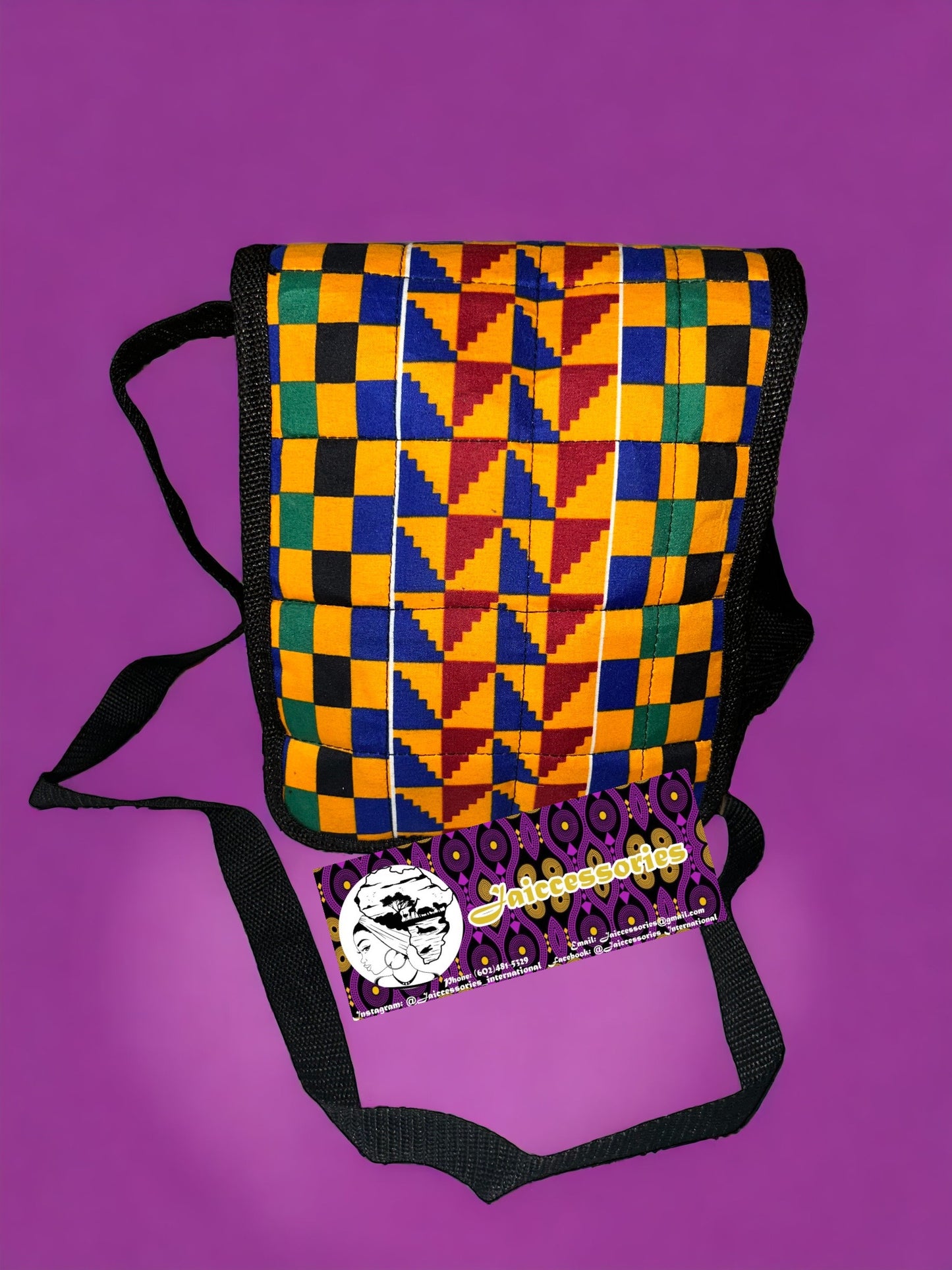 Mini Messenger Bag - Square Kente