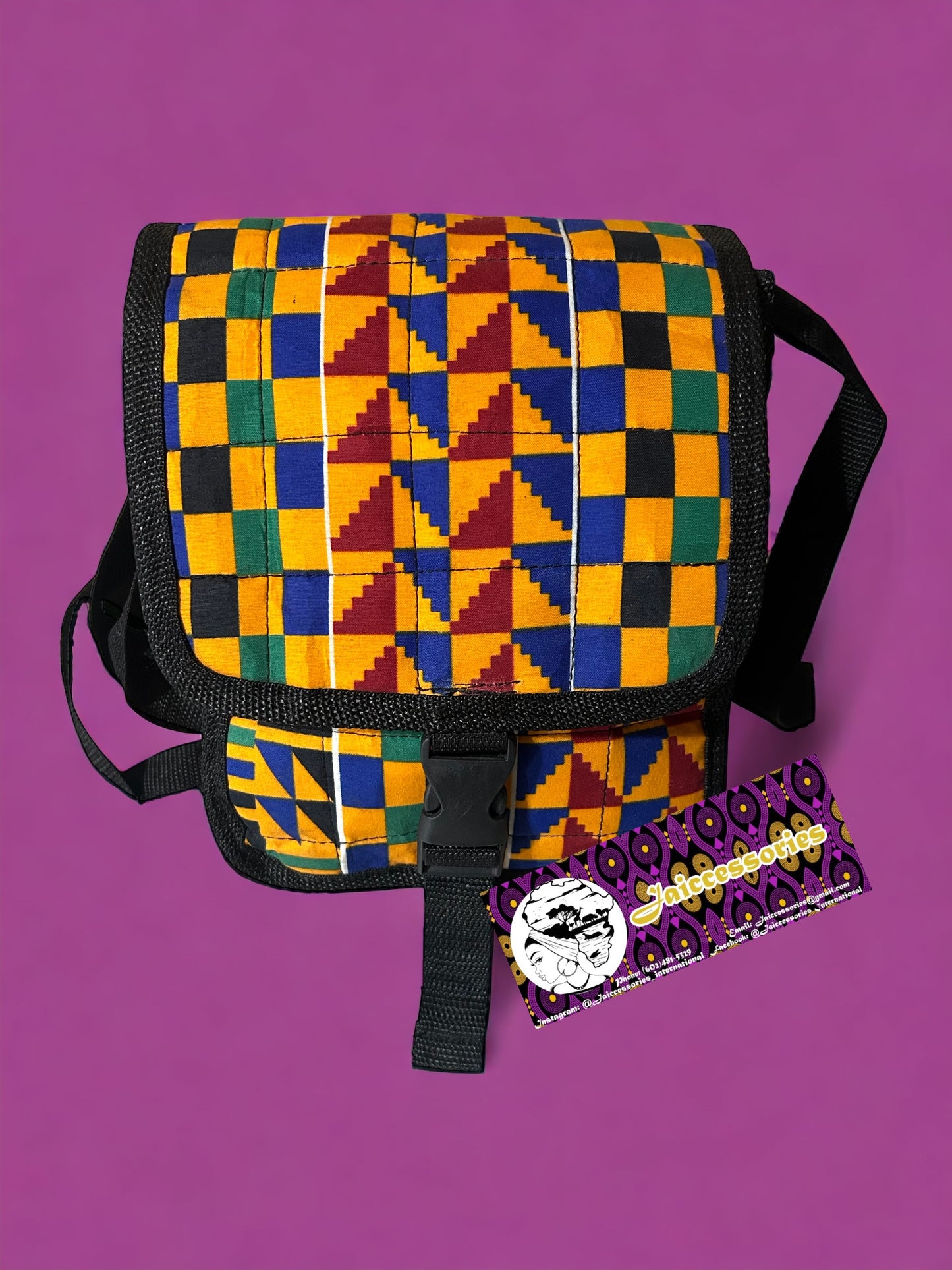 Mini Messenger Bag - Square Kente