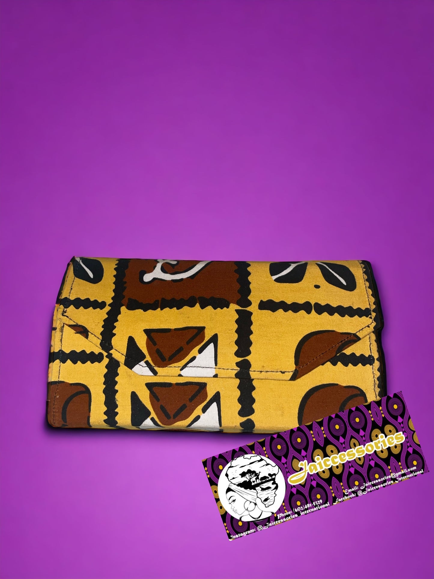 Purse Set - Yellow & Brown Adinkra Symbols