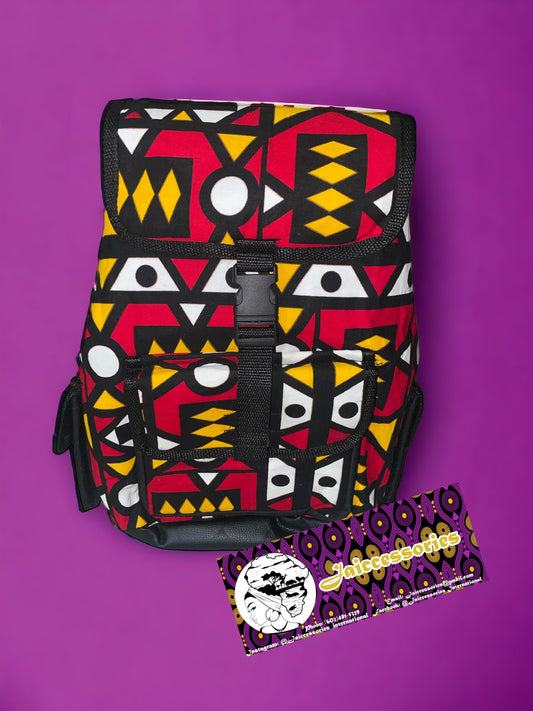 African Backpack Mini - Red & Yellow