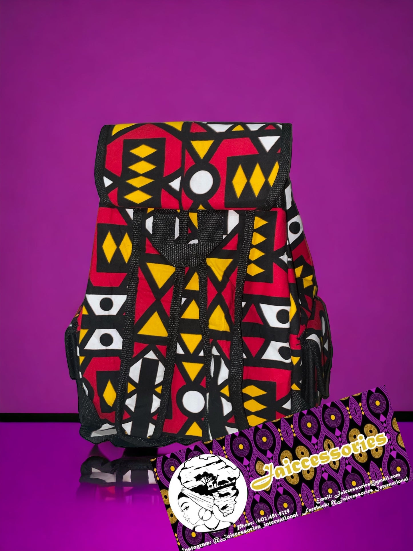 African Backpack Mini - Red & Yellow