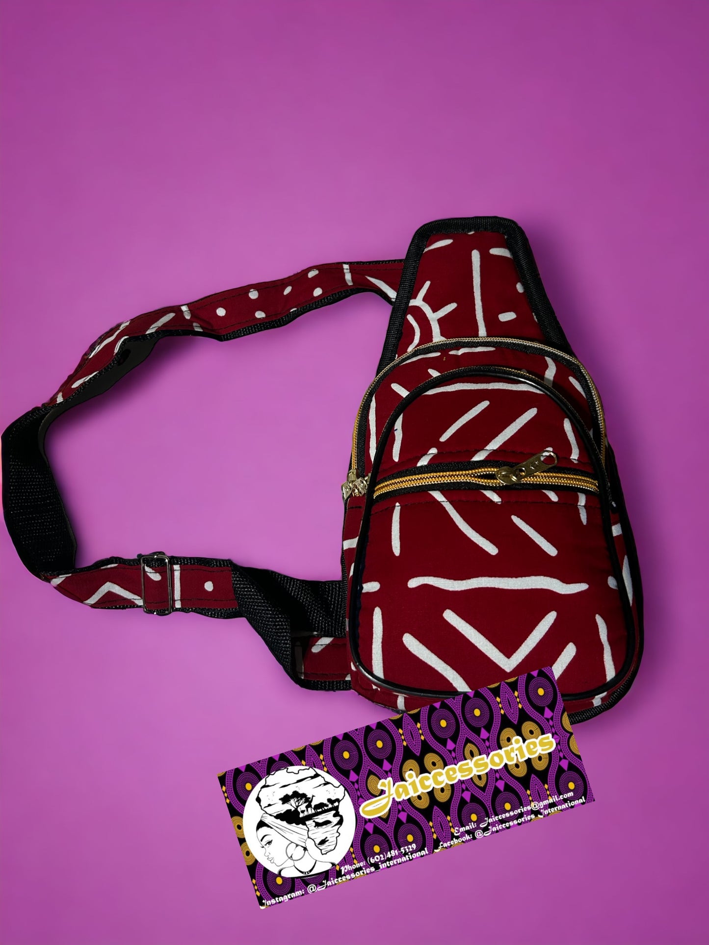 Mini Sling Bag - Red & White