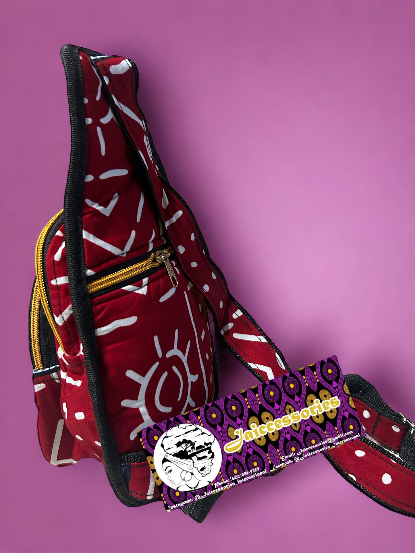 Mini Sling Bag - Red & White