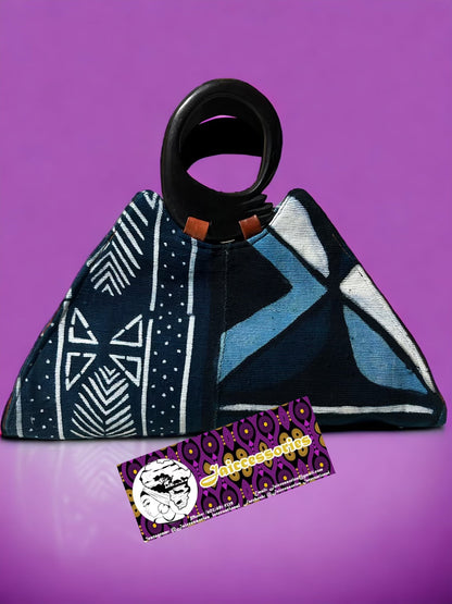 Return Purse - Mud Cloth Blue Mix