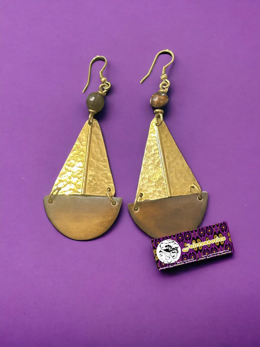 Gold & Wood Earrings