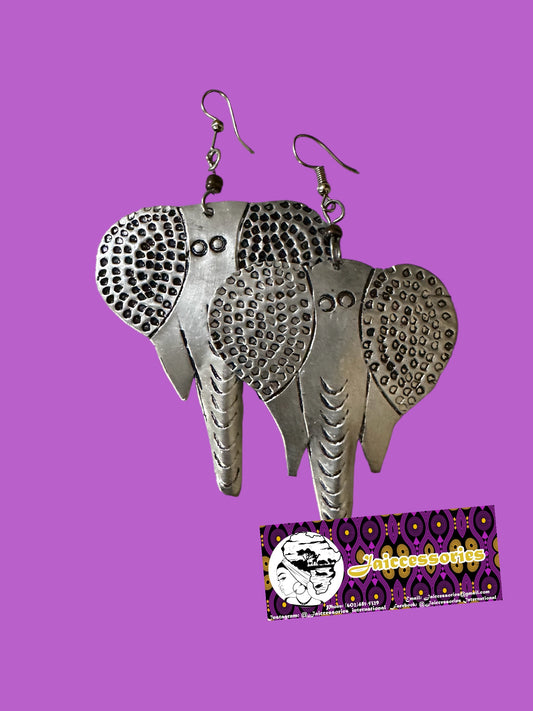 Silver Elephant Earrings