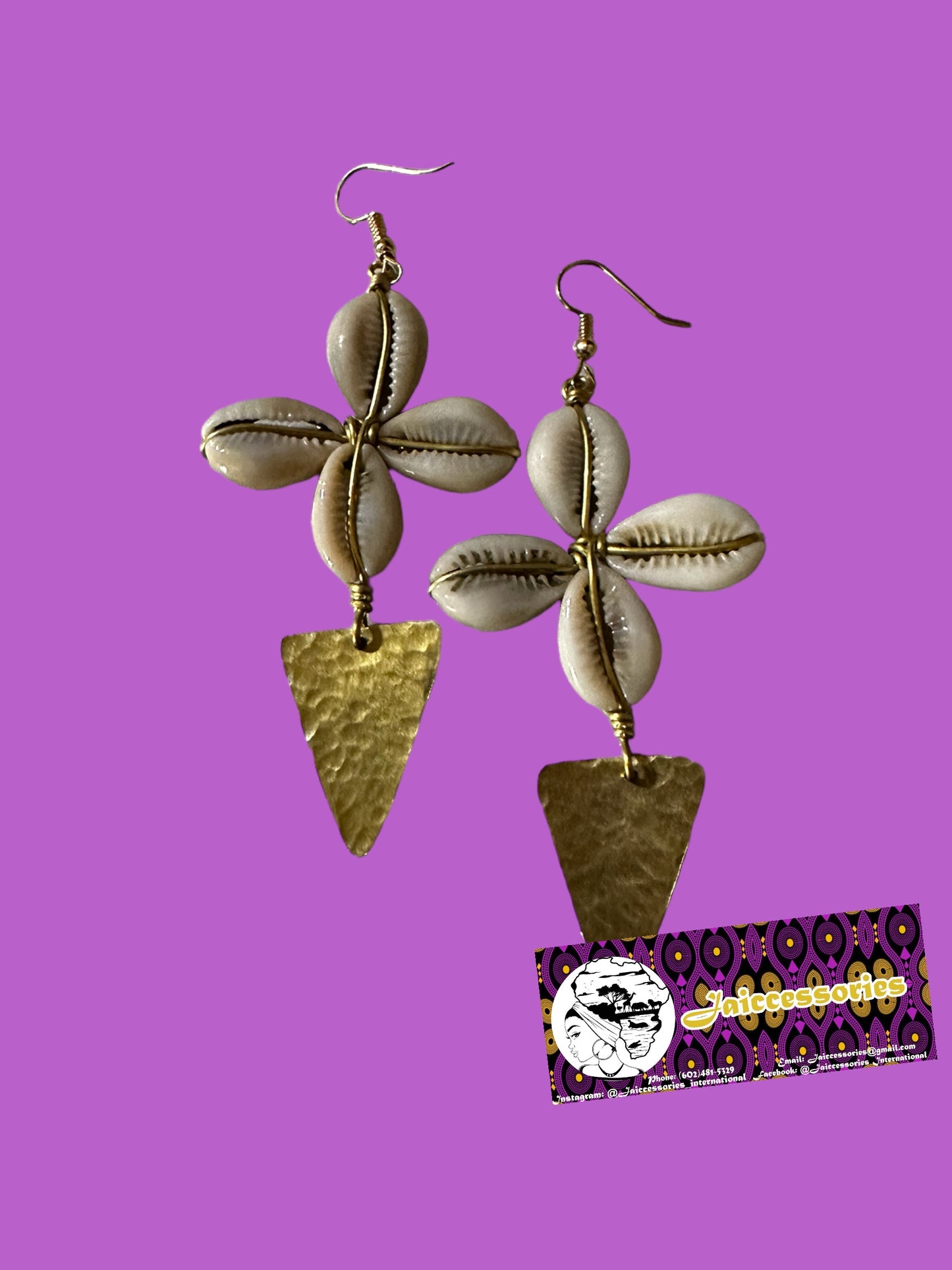 Cowry Shells and Triangle Earrings