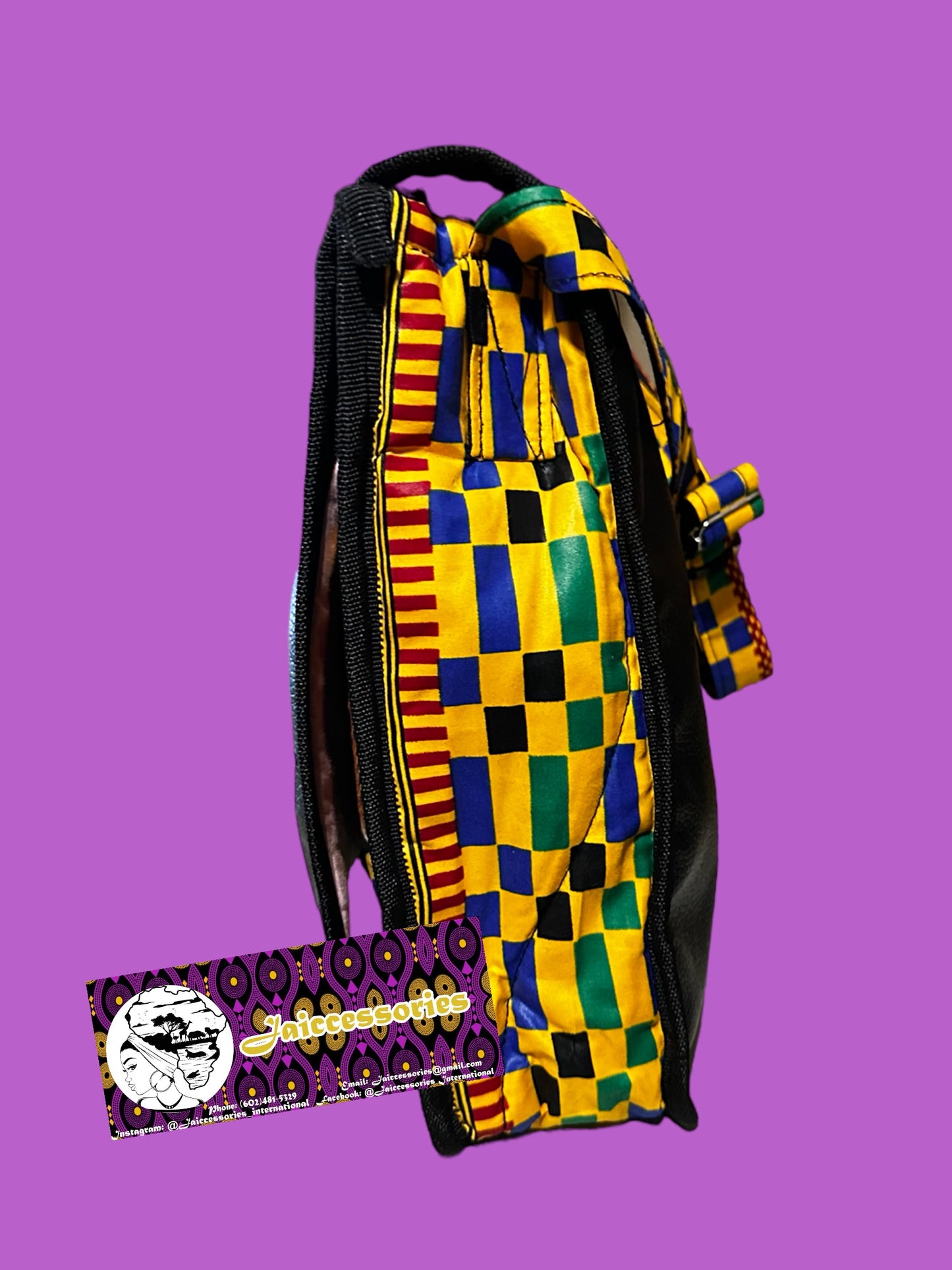 Multi Patterned Gye Nyame Messenger Bag